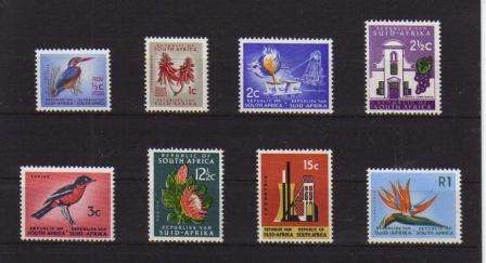 RSA 1ST DEFINITIVES 8 MNH SINGLES 1964-1968 RSA WATERMARK REDRAWN