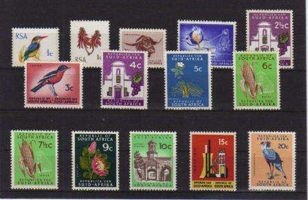 RSA 1ST DEFINITIVES 14 MNH SINGLES 1969-1972 3mm PHOSPHOR BAND HARRISON PAPER