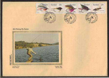 TRANSKEI SILK FDC # 1/83 FISHING FLIES LIMITED EDITION OF 1000