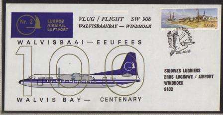 AVIATION - SOUTH WEST AIRWAYS COVER #2 WALVIS BAY - WINDHOEK