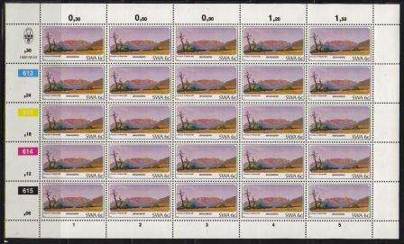 SWA 1982 MOUNTAINS OF SWA SET OF 4 MNH FULL SHEETS OF 25