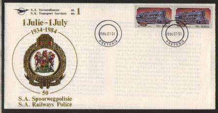 THEMATIC - RAILWAYS - 50 YEARS SA RAILWAYS POLICE SA TRANSPORT SERVICES #1 1/7/84