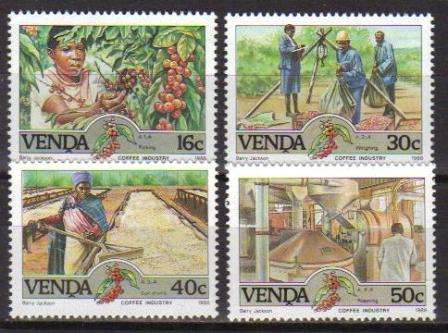 VENDA 1988 COFFEE INDUSTRY SET OF 4 MNH SINGLES
