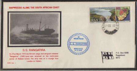 SHIPPING COM COVER - SHIPWRECKS ALONG THE SA COAST - SS RANGATIRA NSRI # 1