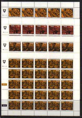 VENDA 1981 MUSICAL INSTRUMENTS SET OF 4 MNH FULL SHEETS OF 25