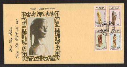 VENDA 1987 WOOD SCULPTURES LIMITED EDITION SILK FDC 3/87