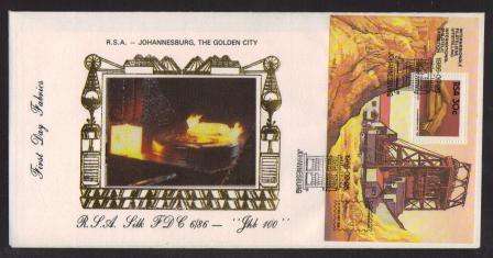 RSA 1986 JOHANNESBURG THE GOLDEN CITY M/S LIMITED EDITION SILK FDC #6/86