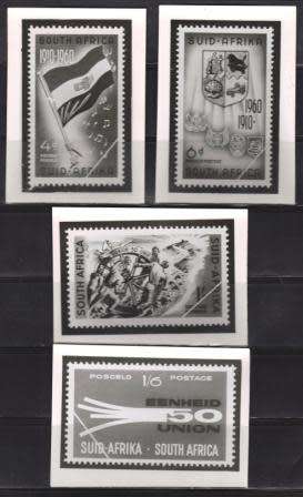 UNION SA 1960 50TH ANNIVERSARY UNION SA SET OF 4 B&W PHOTOGRAPHIC MEDIA RELEASES - SCARCE
