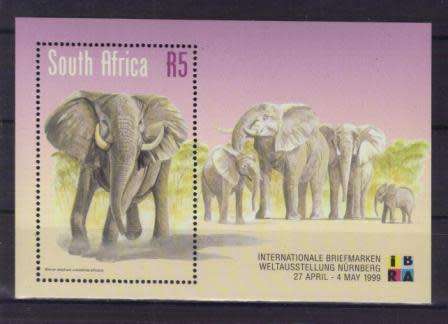RSA 1999 WORLD STAMP EXHIBITION ELEPHANT MNH MINIATURE SHEET