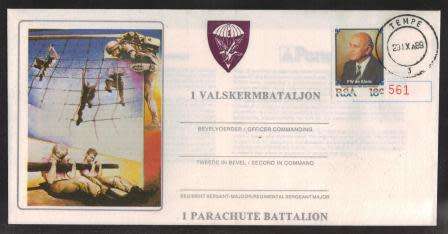 MILITARY COM COVER - 1989 1 PARACHUTE BATTALION (TRAINING)