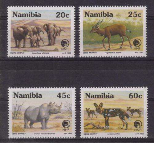 NAMIBIA 1993 RARE & ENDANGERED ANIMALS SET OF 4 MNH SINGLES