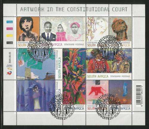 RSA 2009 ARTWORK IN THE CONSTITUTIONAL COURT USED (CTO) FULL SHEET OF 10