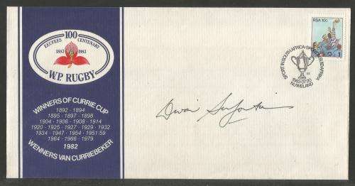 RSA 1983 WP RUGBY CENTENARY COM COVER SIGNED BY DIVAN SERFONTEIN