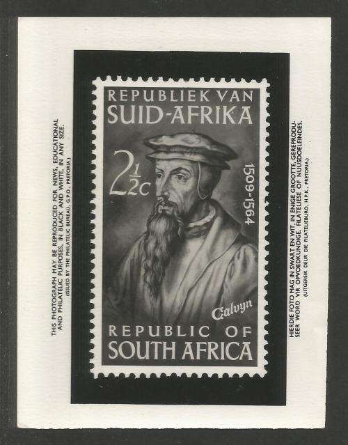 RSA 1964 400TH ANNIV CALVIN 2&1/2c B&W PHOTOGRAPHIC MEDIA RELEASE