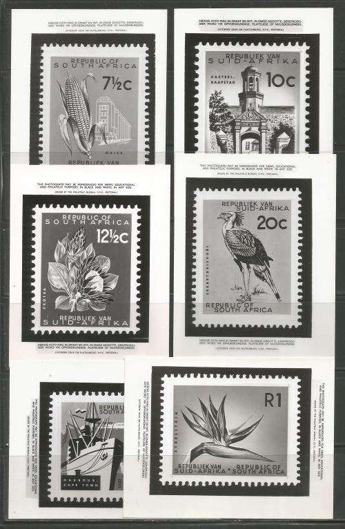 RSA 1961 1ST DEFINITIVE SET OF 13 BLACK AND WHITE PHOTOGRAPHIC PUBLICITY/MEDIA RELEASES