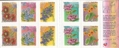 RSA 2010 7TH DEFINITIVE STANDARD POSTAGE FLOWERS BOOKLET DATED 2010/07/27