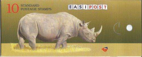 RSA 1997 RHINO BOOKLET WITH WATTLED CRANE STAMPS 1/2 IN MARGIN