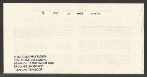 SA AIR FORCE (SAAF) FLIGHT COVER # AF18 - 1998 1ST FLIGHT NORTH AMERICAN MUSTANG