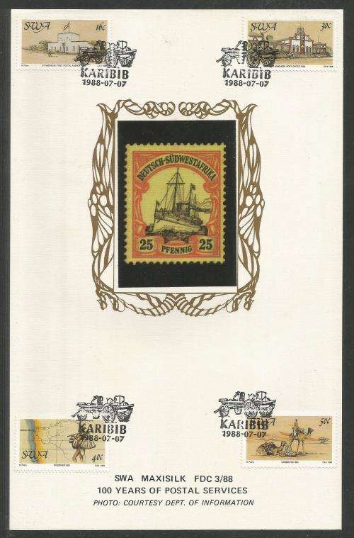 SWA 1988 POSTAL SERVICES LIMITED EDITION MAXISILK CARD #3/88