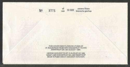 SA AIR FORCE (SAAF) FLIGHT COVER #17 - 1984 40TH ANNIV WARSAW SIGNED ARTIST G VAN RHYN