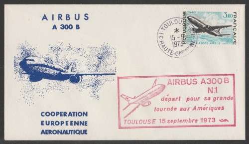 AVIATION 1973 AIRBUS A300 COM COVER TOULOUSE TO AMERICAS