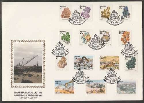 NAMIBIA 1991 MINERALS AND MINING MAXISILK CARD 1/91