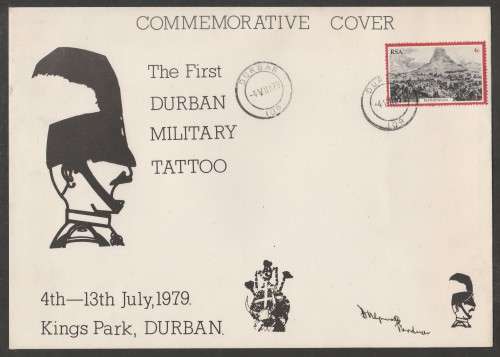 MILITARY COM COVER - 1979 1ST DURBAN MILITARY TATTOO SIGNED BY PRODUCER