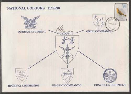 MILITARY COM COVER - 1990 NATIONAL COLOURS GROUP 10 SIGNED BY 1