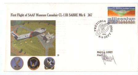 SAAF COVER AF20 SIGNED 08/09/2000