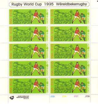 RSA 1995 RUGBY WORLD CUP R1.15 MNH FULL SHEET