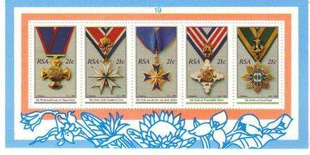 RSA 1990 NATIONAL ORDERS MNH MINIATURE SHEET