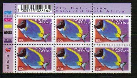 RSA 7TH DEFS 60c MINT CONTROL BLOCK 710115-710118 2006/07/03