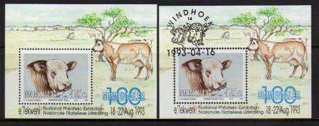 NAMIBIA 1993 CATTLE MINIATURE SHEET MNH & CTO