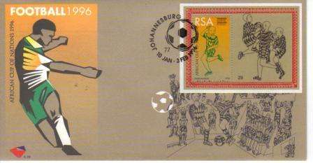 RSA 1996 AFRICAN CUP OF NATIONS M/S FDC 6.29 AS PER SCAN