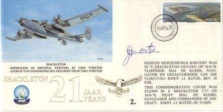 SA AIR FORCE (SAAF) COVER #2 SIGNED AS PER SCAN
