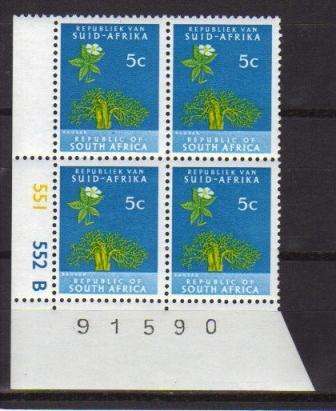 RSA 1ST DEFINITIVE MNH CONTROL BLOCK B SACC 330 AS PER SCAN