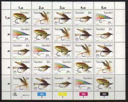 TRANSKEI 1984 FISHING FLIES MNH FULL SHEET