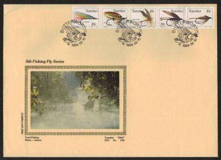 TRANSKEI SILK FDC #1/84 5TH FISHING FLIES #869 OF ONLY 1600