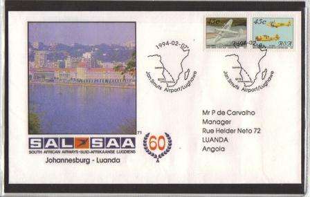 SA AIRWAYS (SAA) SIGNED FLIGHT COVER #71 AS PER SCAN