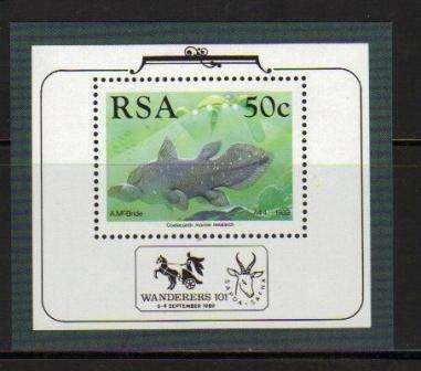 RSA 1989 COELACANTH RSA4 MNH MINIATURE SHEET