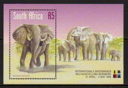 RSA 1999 WORLD STAMP EXHIBITION ELEPHANT MNH MINIATURE SHEET