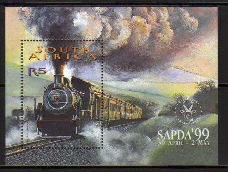 RSA 1999 SAPDA STEAM TRAIN MNH MINIATURE SHEET