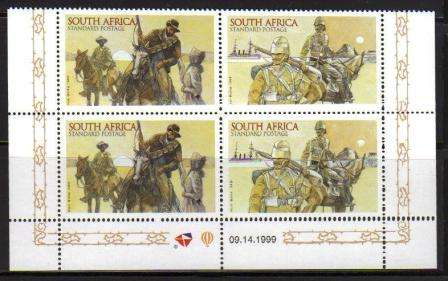 RSA 1999 ANGLO BOER WAR MNH CONTROL BLOCK