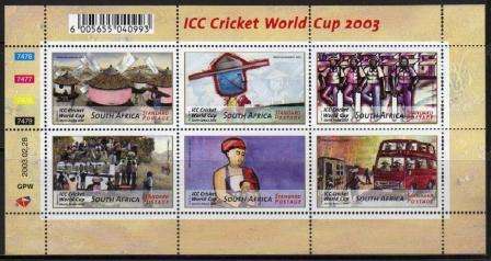 RSA 2003 ICC CRICKET WORLD CUP MNH FULL SHEET OF 6