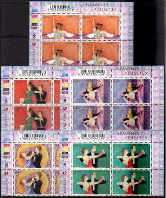 RSA 2003 BALLROOM DANCING SET OF 5 MNH CONTROL BLOCKS OF 4