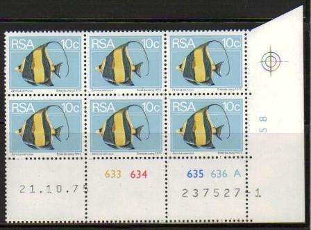 RSA 2ND DEFINITIVES 10c MNH CONTROL BLOCK A1 DATED 21/10/75