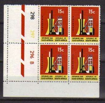 RSA 1ST DEFINITIVE 15c MNH CONTROL BLOCK B SACC 300a