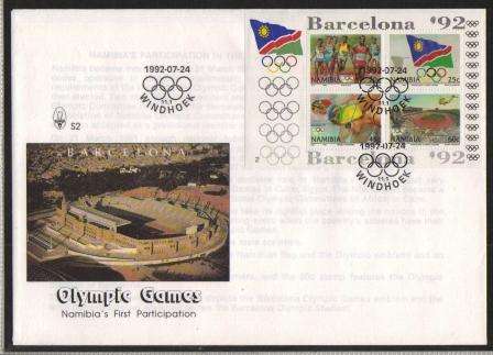 NAMIBIA 1992 OLYMPIC GAMES BARCELONA FDC S2