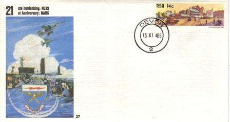 SA AIR FORCE (SAAF) COVER #27 15/11/1986