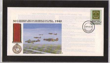 SA AIR FORCE (SAAF) FLIGHT COVER # CF5 - 50TH ANNIVERSARY FIRST SAAF SQUADRONS TO EAST AFRICA 1940